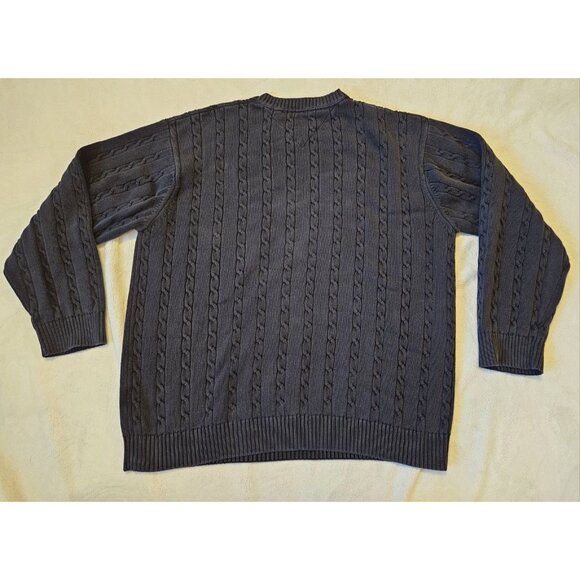 Tommy Hilfiger Mens Sweater Size XXL Blue Cable Knit Pullover 100% Cotton - Picture 7 of 10